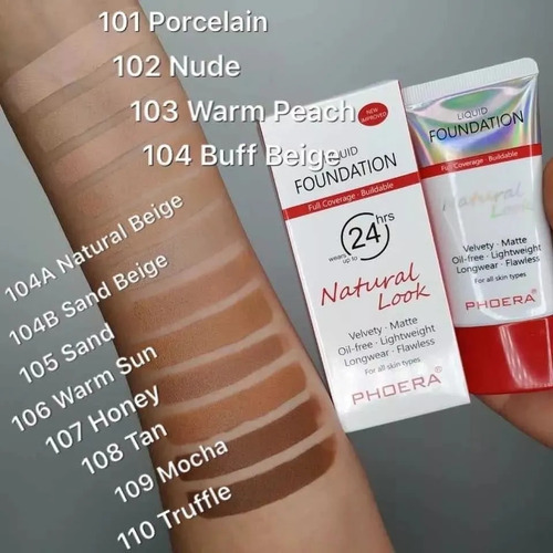 Corrector Phoera + Base 24hrs Phoera - Lista Tono 104/104