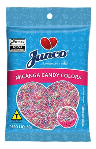 Miçanga Colorida Candy Colors Granulado Confeitos Junco 50g