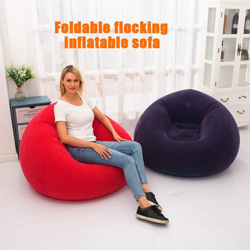 Puff sofa inflable Genérica A-N02 rojo