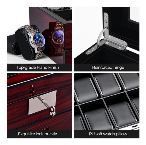 Anwbroad Estuche De 12 Relojes Para Hombre Caja De Reloj ...