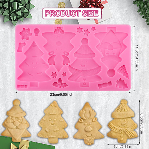 Molde De Silicona Para Fondant Con Forma De Árbol De Navidad