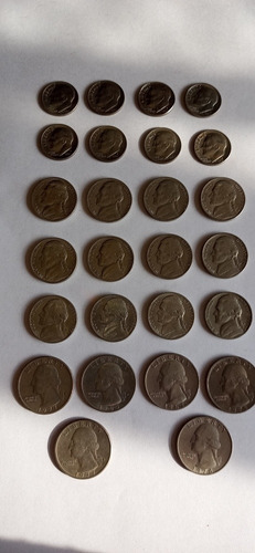 Monedas De Estados Unidos Lote 26 Monedas 1 D, 5 Y 25 C N583