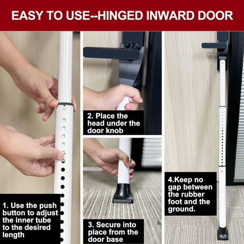 Barra De Seguridad Ajustable Para Puertas Y Patios Blanco
