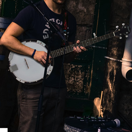Banjo Resonador De 5 Cuerdas Kmise, Profesional Sapele Back