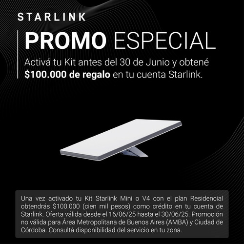 Starlink Kit Mini Internet Satelital