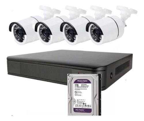 Kit Cctv 4 Cámaras Hd 1080p + Disco Duro 1 Terabyte Instalad