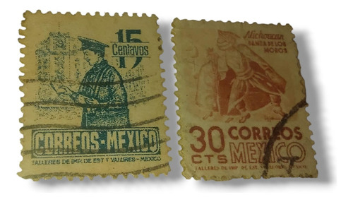 Sello Postal Estampilla México Surtida X 2