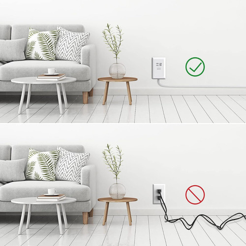 Regleta Extension Electrica Con Sensor Luz 4 Puertos Usb