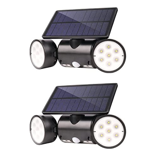 Luz Solar Exterior De Seguridad, Luz De Doble Cabeza Se...