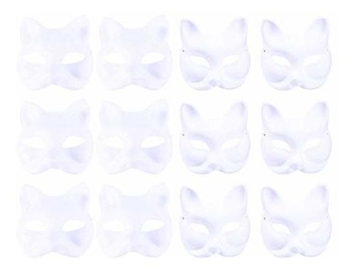 Accesorio Disfrace - Amosfun 12pcs Animal Mask Diy Blank Pul