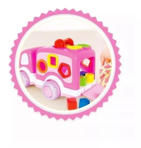 Brinquedo Educativo Bebe Caminhao Didatico Rosa - Super Toys