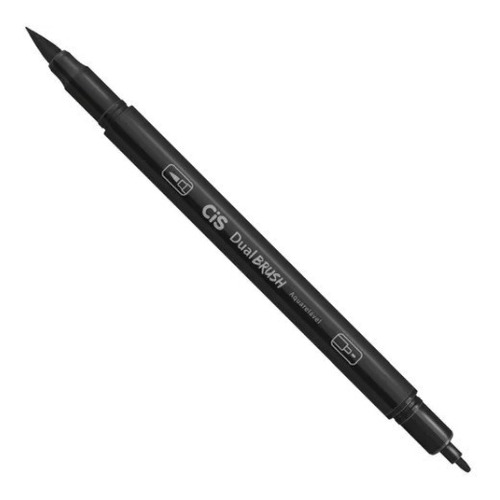 Caneta Pincel Dual Brush Pen 2 Pontas Preto Aquarelavel Cis