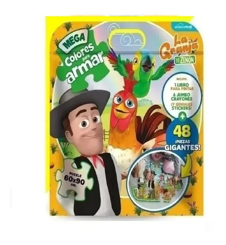 Mega Colores Para Armar Didactico Puzzle + Stickers + Libro