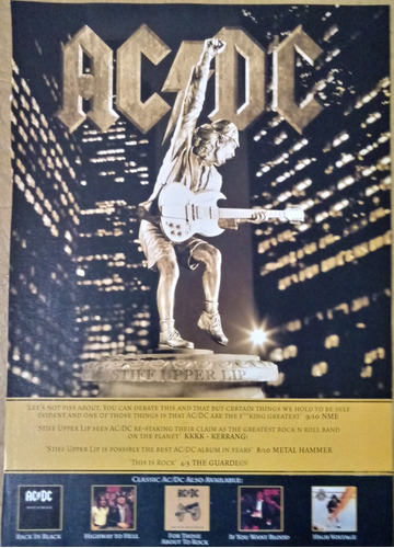 Ac Dc - Stiff Upper Lip Propaganda 1 Hoja (mojo Uk)