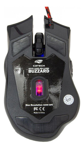 Mouse Gamer Buzzard Usb 3200dpi Led C3 Tech Mg-110bk Preto