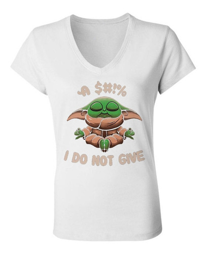 Remera Mujer Escote V - Baby Yoda Star Wars