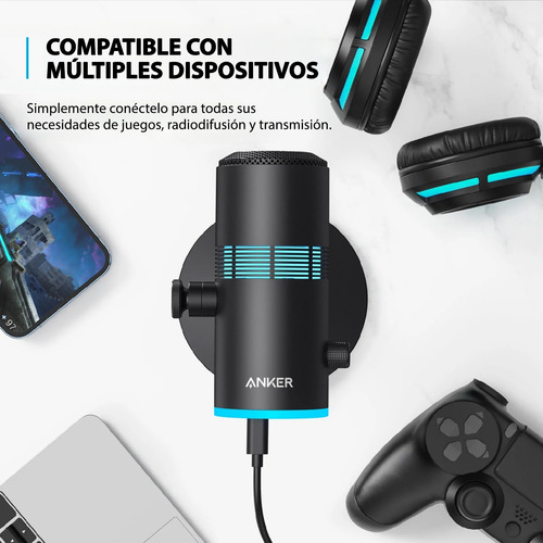 Imagen 5 de 10 de Micrófono Anker M300 Usb Condensador Cardiode Podcast Stream
