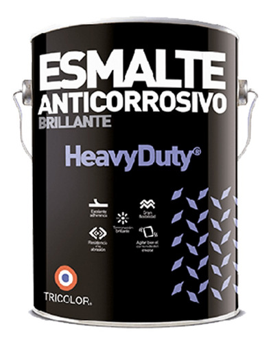 Esmalte Anticorrosivo 1/4gl Negro Heavy Duty Tricolor 