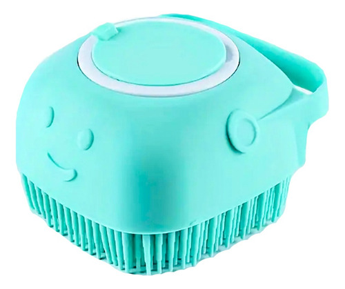 Cepillo Para Mascotas De Silicona Champu Para Perros Color Azul Claro