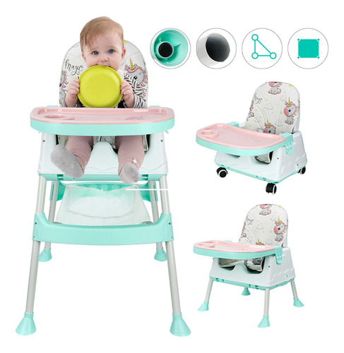 Silla Alta Para Bebé De Comer Periquera Ajustable 3 En 1