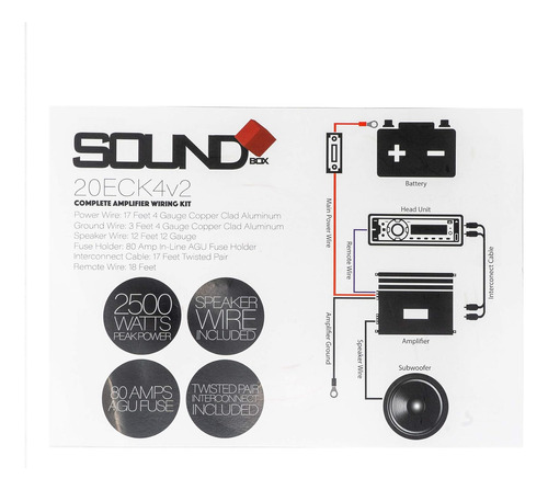 Eck4v2, 4 Gauge Amp Kit - Complete Amplifier Install Wi...