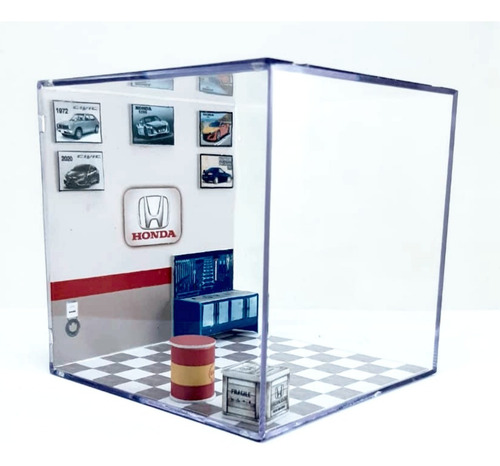 Diorama Cubo Para Miniaturas Na Escala 1/64 - Gr Honda
