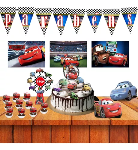 Decoração de bolo de Aniversário Disney Cars 3