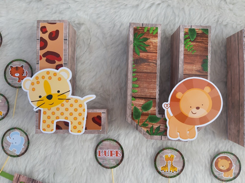 Letras 3d. Animales De La Selva 14 Cm De Alto X 4