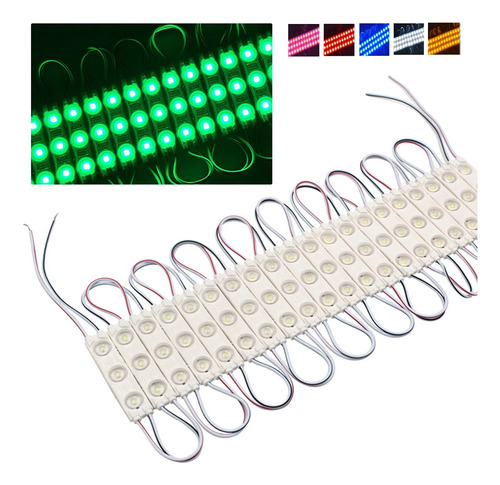 20 Modulos 3 Led 2835 Encapsulado Con Lupa 12v Ip65 Colores