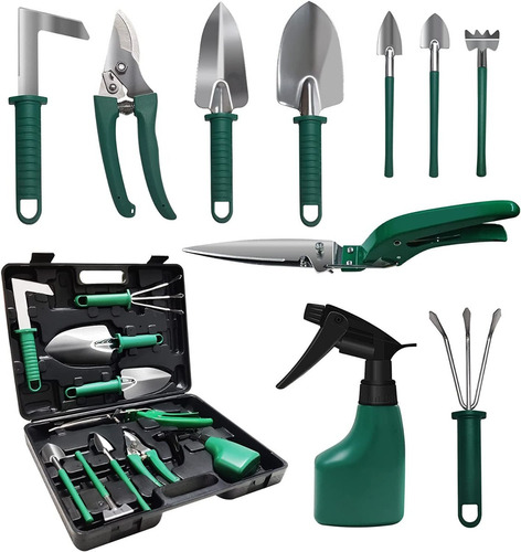  Kit Herramientas Jardineria X 10 Piezas + Estuche