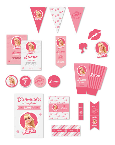 Kit Cumple Candy Imprimible Barbie