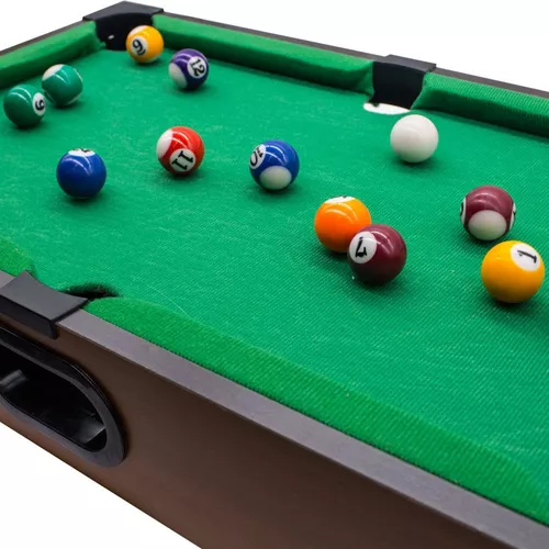 Mini Jogo De Mesa De Sinuca Bilhar Snooker Madeira 51x31x9cm