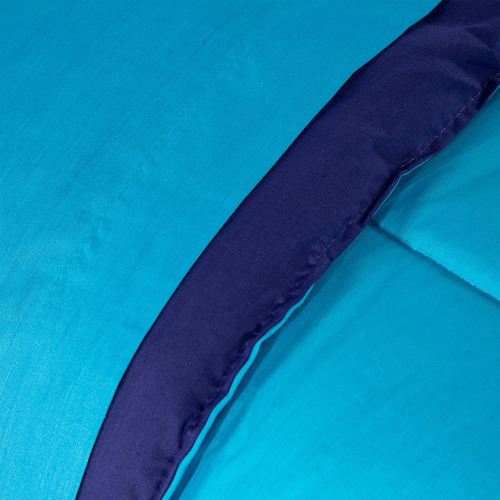 Plumón Bicolor Azul Celeste 1.5 Plazas - Combo 12