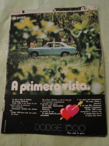 Publicidad Dodge 1500 Chrysler Año 1972 Hoja Sola