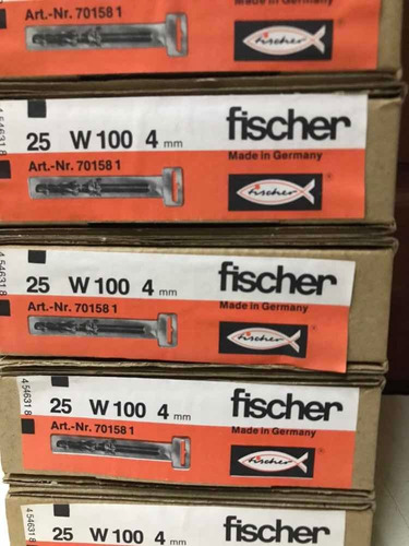 Broca Para Concreto 4mm. Caja 25 Unds. Marca Fischer