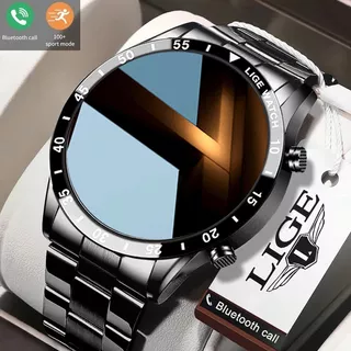 Lige - Reloj Inteligente Para Hombre bluetooth, Impermeable Color de la caja Negro Color de la correa Negro Color del bisel Negro