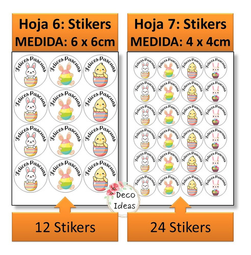 Imagen 5 de 6 de Kit Imprimible 001 Felices Pascuas Etiquetas, Tag Y Stikers