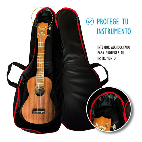 Funda Ukulele Concierto Kidam Color Negro