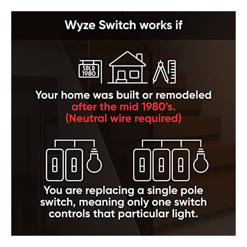 Interruptor De Luz Inteligente Wyze Switch 24 Ghz Wifi, Nece