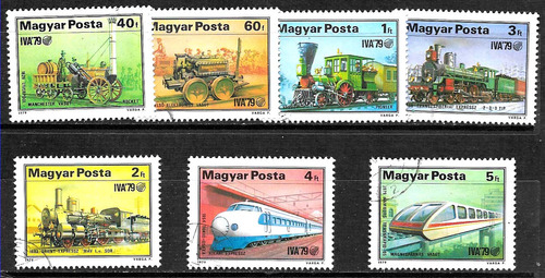 Hungria 1979 Trenes Tren Locomotoras Historicas Serie