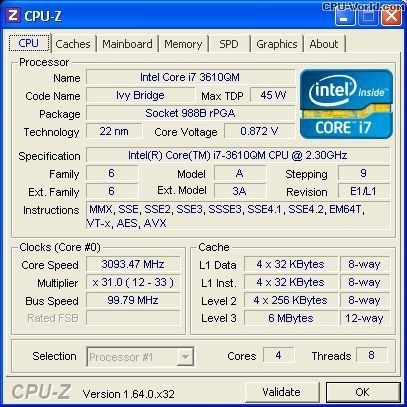 Micro Procesador Intel Core I7 3610qm Socket G2 P Notebook (Reacondicionado)