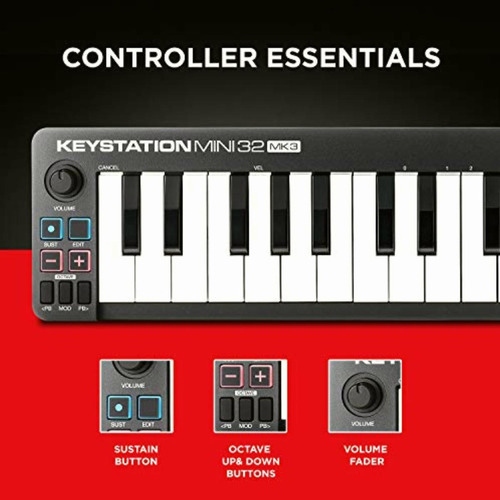 M-audio Keystation Mini 32 Mk3 Controlador Midi Usb Con Mini