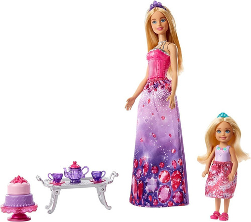 Barbie- Villa Caramelo Princesa Y Chelsea Juego De Té- Fpl88