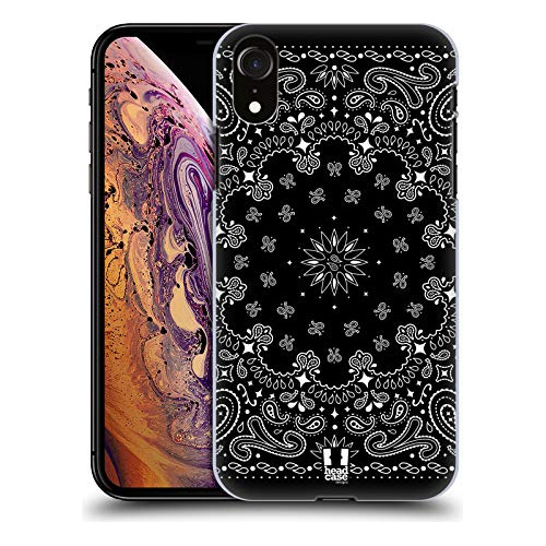 Head Case Designs Black Classic Paisley Bandana Caja Fuerte