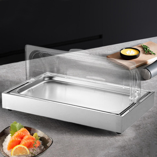 Bandeja Fría Para Servir En Buffet Plato Refrigerado Plata