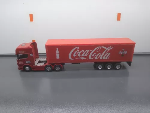 Caminhão Coca Cola Marca Guisval Custom Scania Em Plástico E Metal Novo  Escala 1.64 Tamanho 7cm