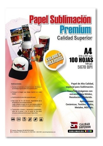 Papel Sublimacion Calidad Premium A4  .el Mejor! Calidad Br