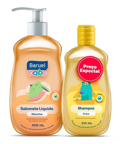 Sabonete Líquido + Shampoo Infantil Baby Suave - Baruel Full