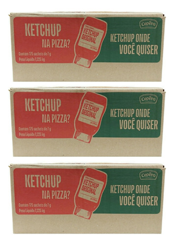 Ketchup Cepêra Sachê Kit Com 525 Sachês De 7g