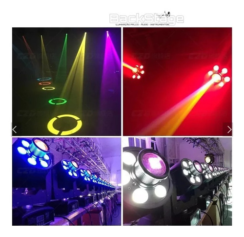 Moving Head Spot Led 60w 8 Cores Prisma Wash 6 Leds De 3w